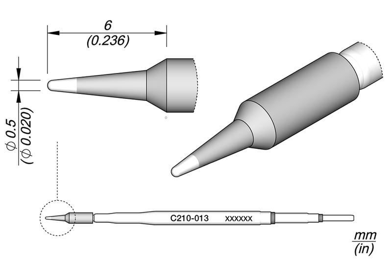 JBC Cartridge Conical Ø 0. 5 (C210013)