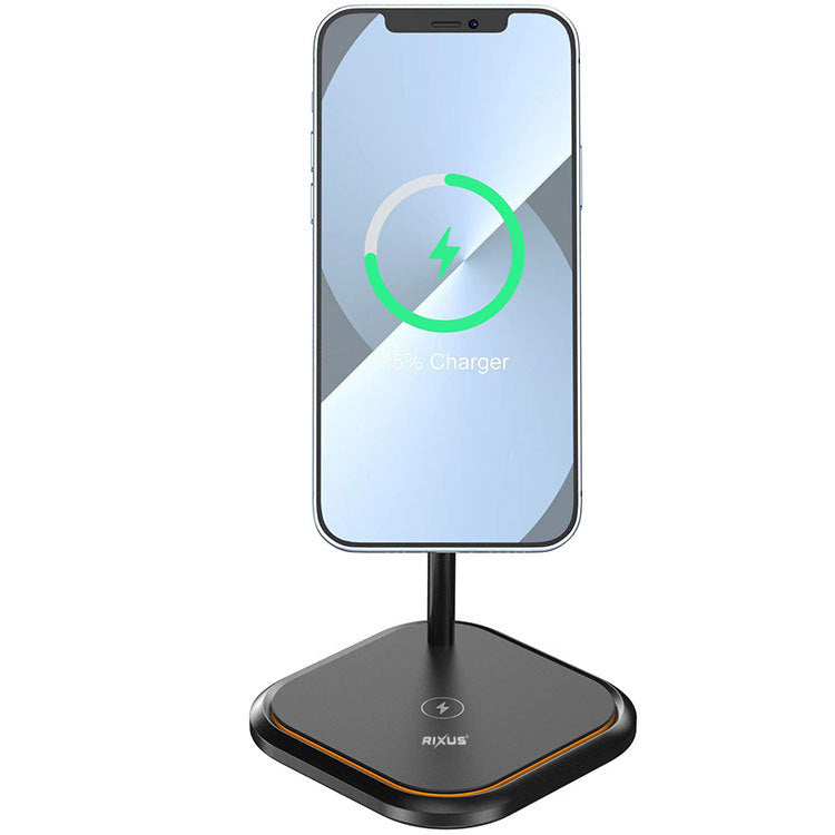 Rixus RXWC55 Wireless Magnetic Charging Stand 15W Noir