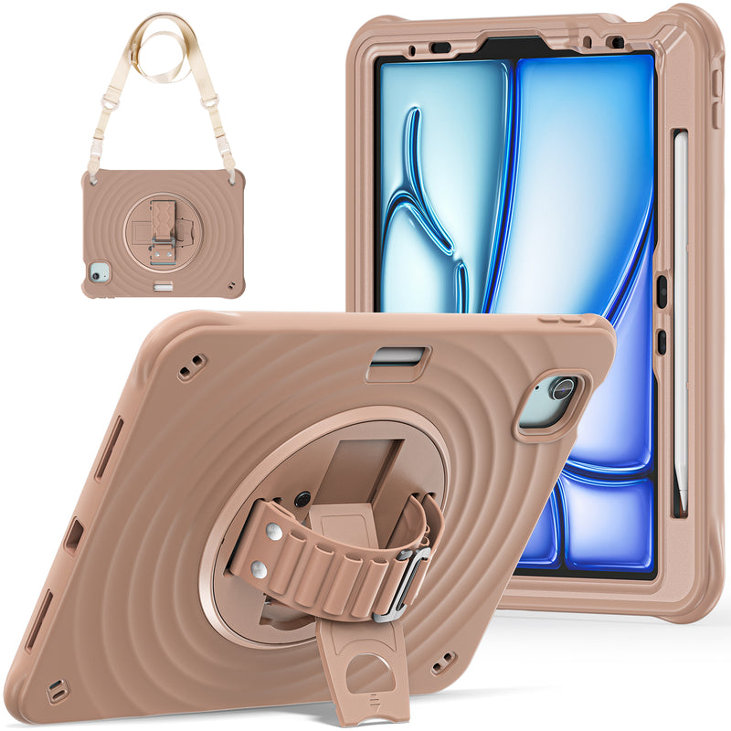 Rixus RXTC08 Anti Shock Case For iPad Air 11" (2024), Air 4 10.9" (2020), Air 5 10.9" (2022), Pro 11" (2018, 2020, 2021, 2022) Latte