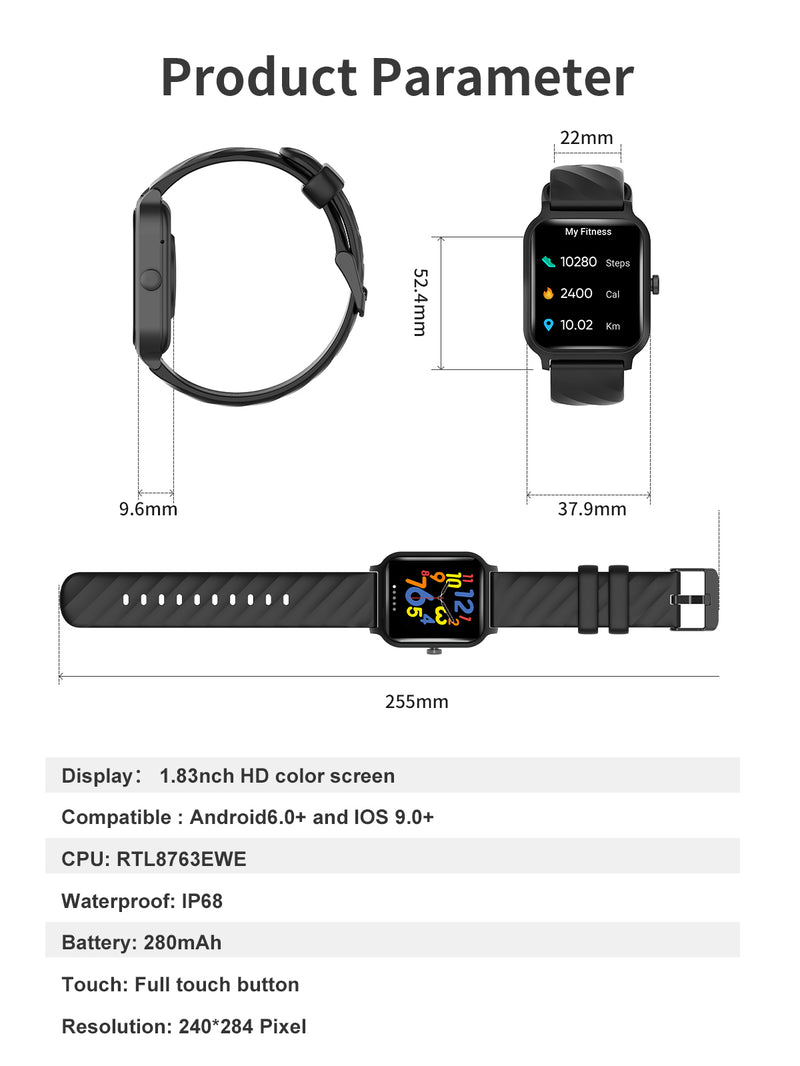 Linewear LW82PRO Smart Watch Black