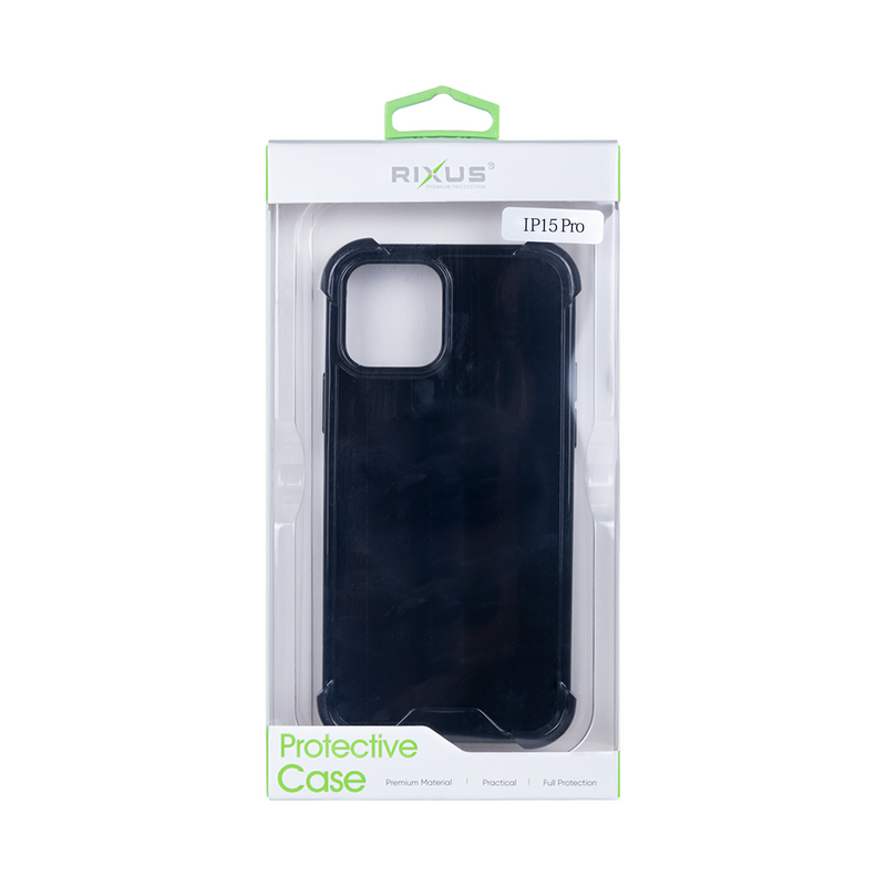 Rixus For iPhone 15 Pro Anti-Burst Case Black