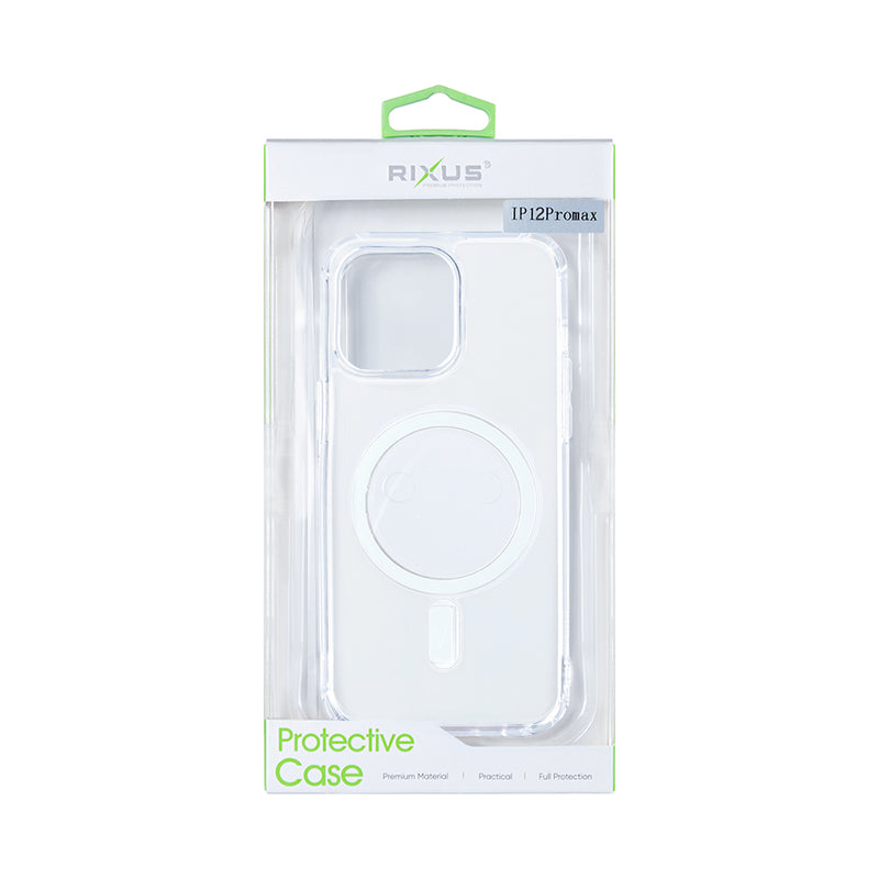 Rixus Para Funda Magnética Transparente iPhone 12 Pro Max