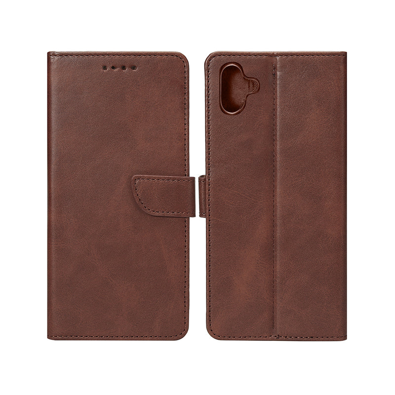 Rixus Bookcase For Samsung Galaxy A06 A065F Brown