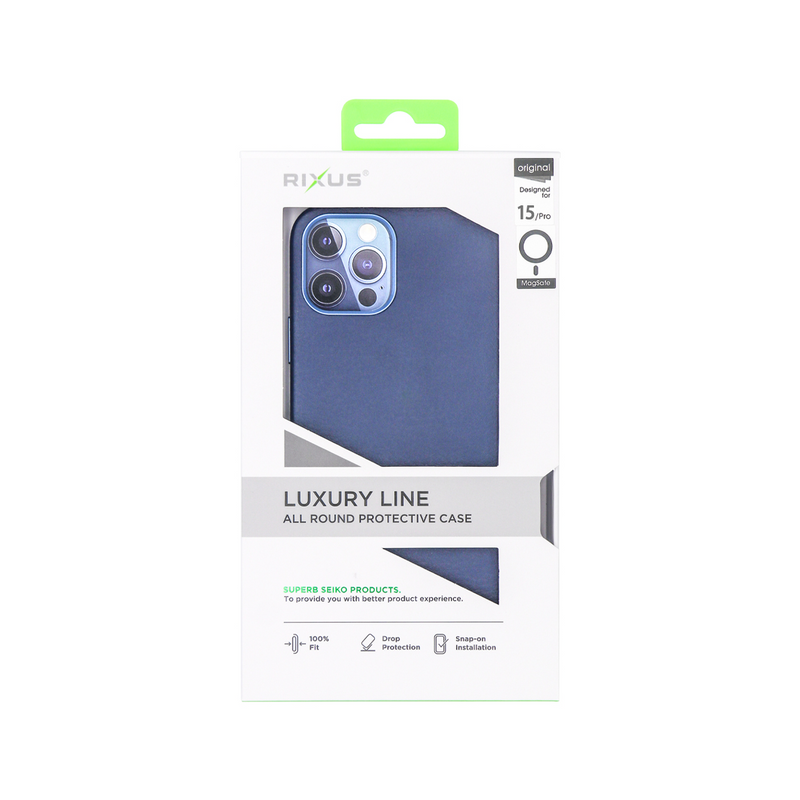 Rixus For iPhone 15 Pro Classic 02 Case With MagSafe Blue