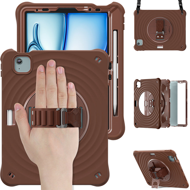 Rixus RXTC08 Anti Shock Case For iPad Air 11" (2024), Air 4 10.9" (2020), Air 5 10.9" (2022), Pro 11" (2018, 2020, 2021, 2022) Chocolate