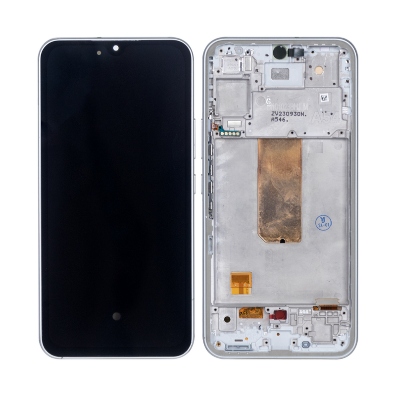 Samsung Galaxy A54 5G A546B Display And Digitizer With Frame White Soft-OLED