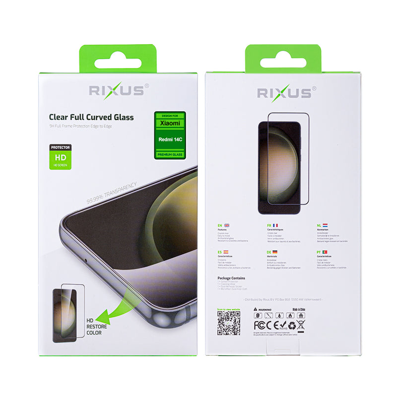 Rixus Tempered Glass Curved Edge For Xiaomi Redmi 14C