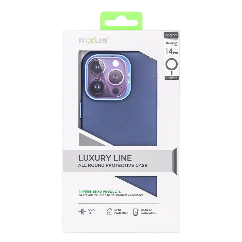 Rixus Classic 02 Case With MagSafe Pour iPhone 14 Pro Bleu