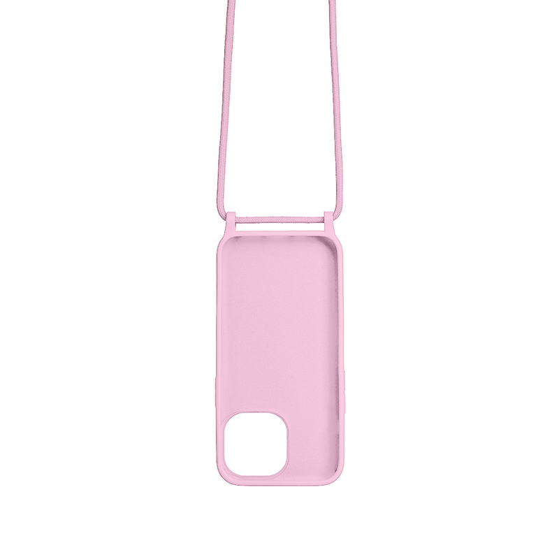 Rixus For iPhone 13 Pro TPU Necklace Cord Cover Pink