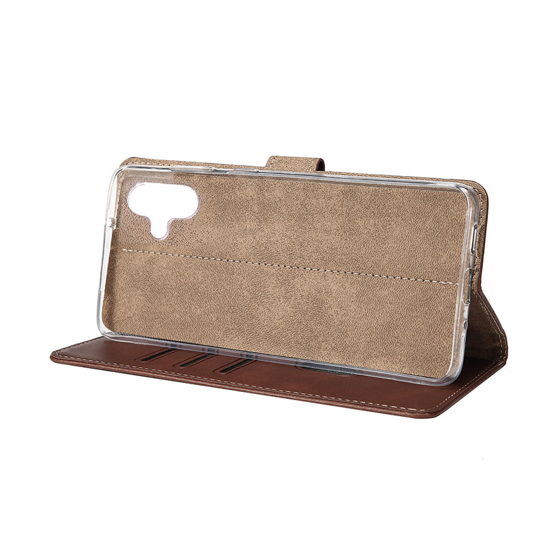 Rixus Bookcase For Samsung Galaxy A06 A065F Brown