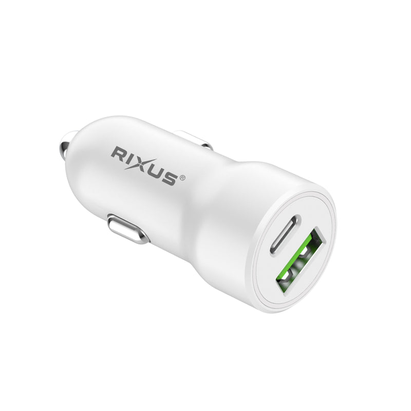 Rixus RXCC16S Super Fast Car Adapter Dual-Port (PD+QC 3.0)  (Counter Display)