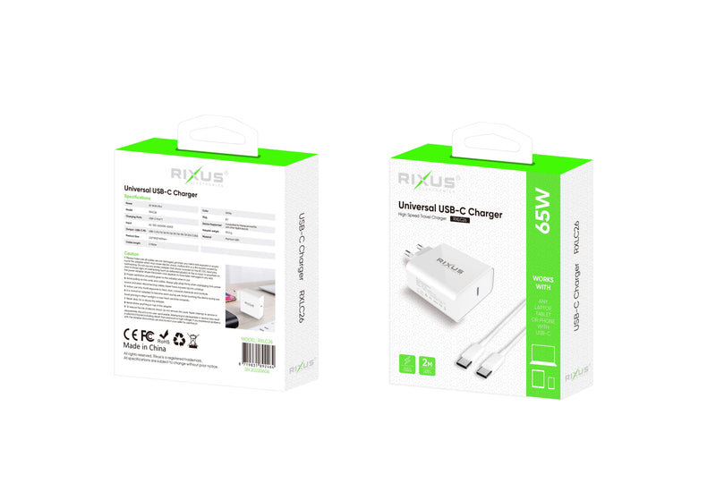 Rixus RXLC26 Chargeur universel USB-C blanc