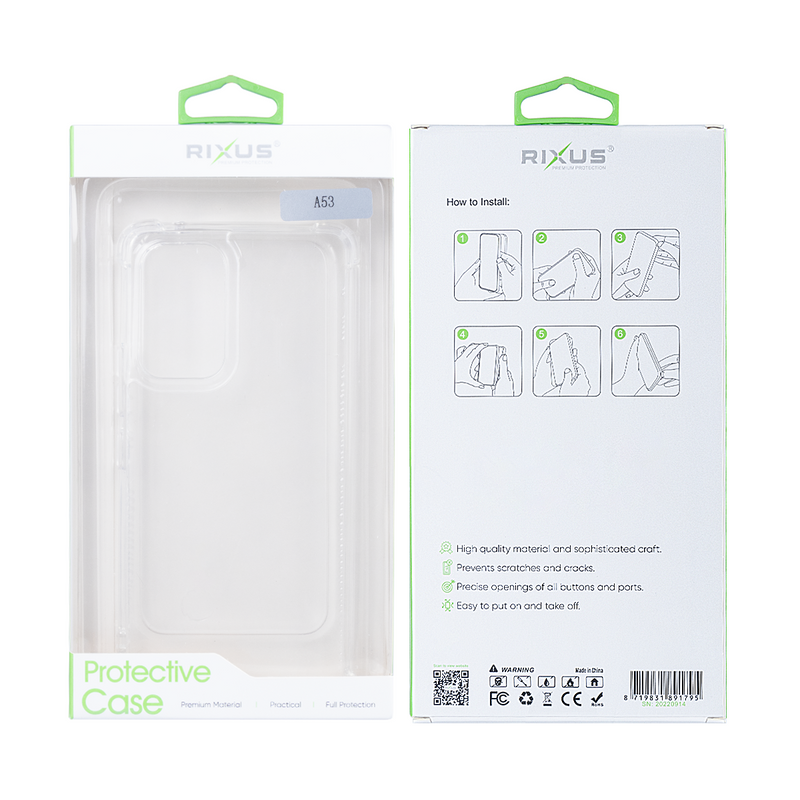 Rixus Pour Samsung Galaxy 53 Anti-Burst Case Transparent