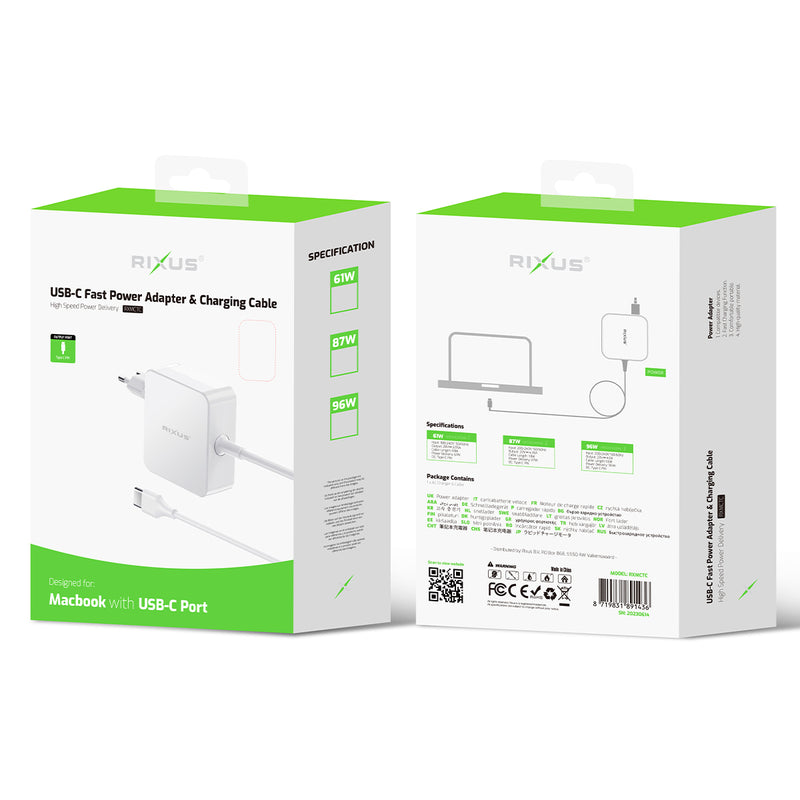 Rixus RXMCTC 96W Power Adapter 96W USB-C White