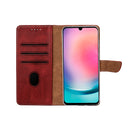 Rixus Bookcase For Samsung Galaxy A26 A266B Dark Red