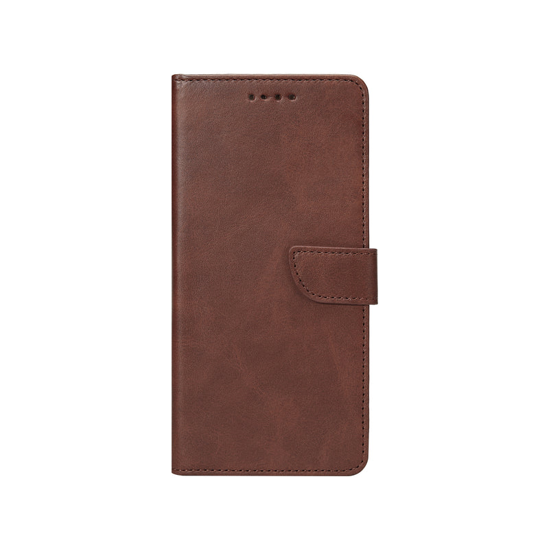 Rixus Bookcase For iPhone 16 Plus Brown