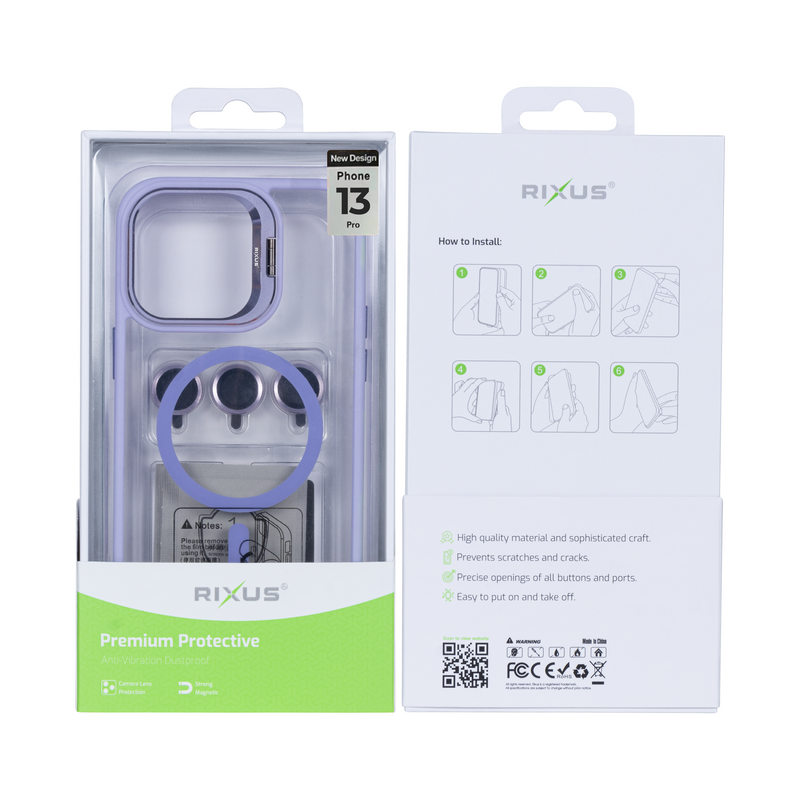 Rixus Classic 03 Case With MagSafe For iPhone 13 Pro Light Purple