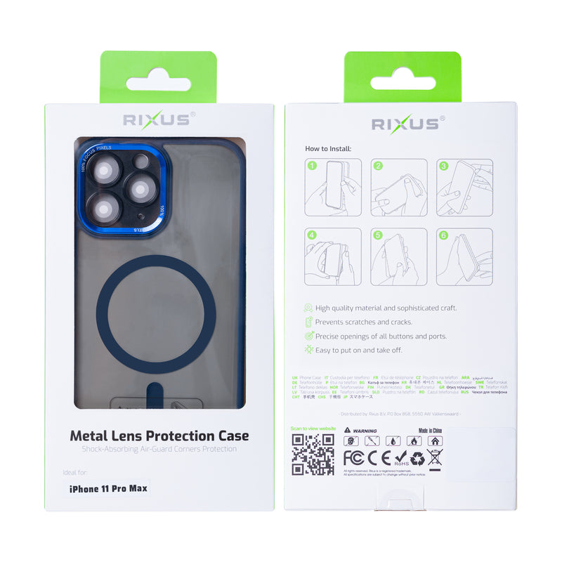 Rixus Classic 04 Case With MagSafe For iPhone 11 Pro Max Dark Blue