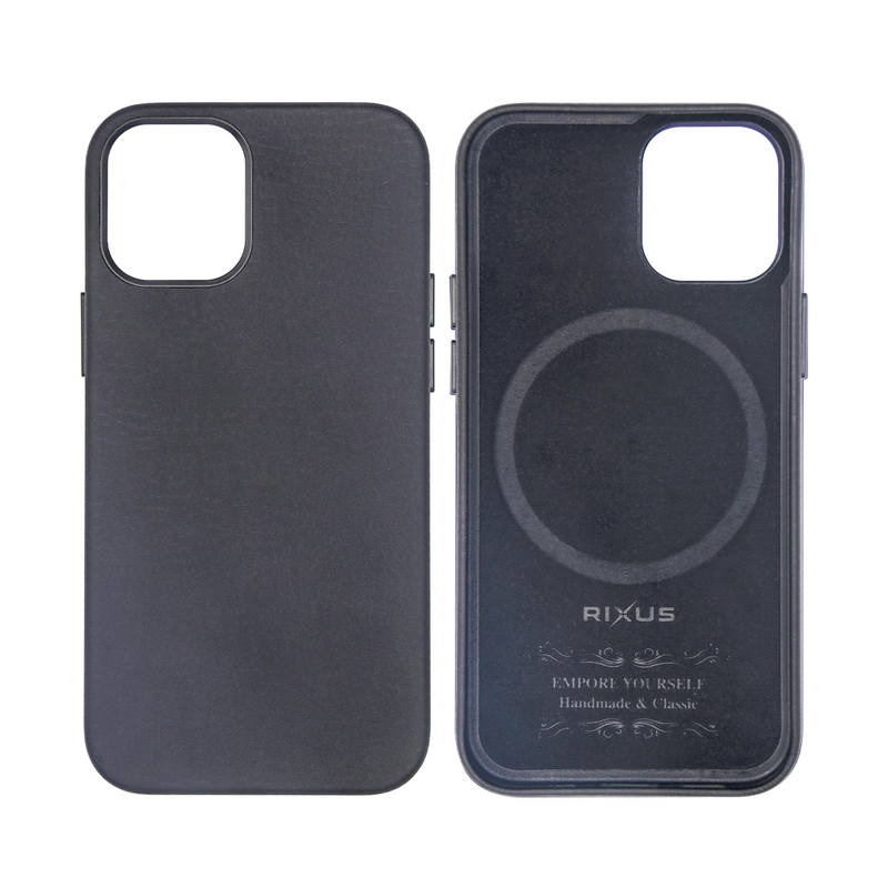 Rixus Para Funda iPhone 15 Classic 02 con MagSafe Negro