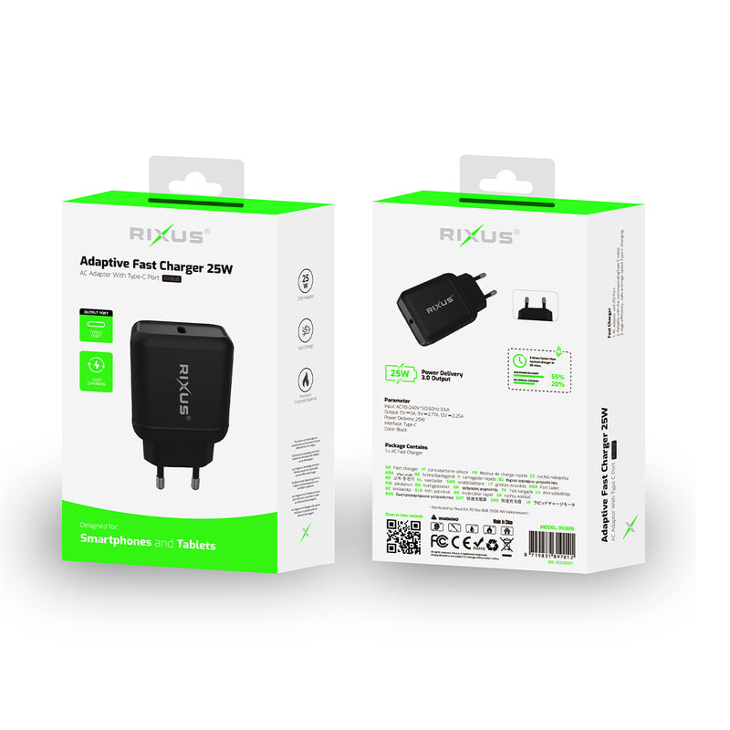 Chargeur rapide adaptatif Rixus RX86B 25W