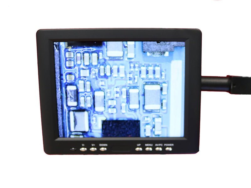 Microscopio trinocular 7-45X con cámara microscópica HDMI y pantalla LCD