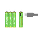 Rixus RXAA07 Rechargeable AAA Battery 880mWh With USB-C Cable 4-Pack
