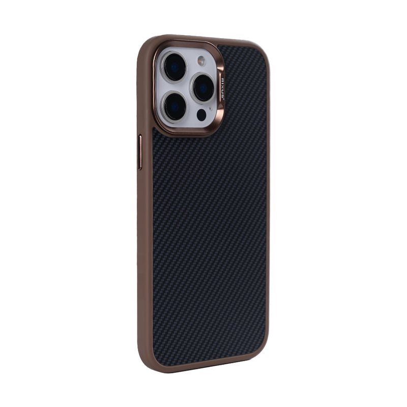 Rixus Mag Carbon With MagSafe For iPhone 15 Pro Brown