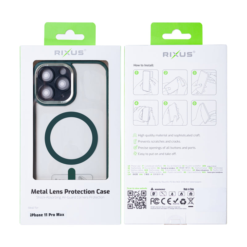 Rixus Classic 04 Case With MagSafe For iPhone 11 Pro Max Dark Green