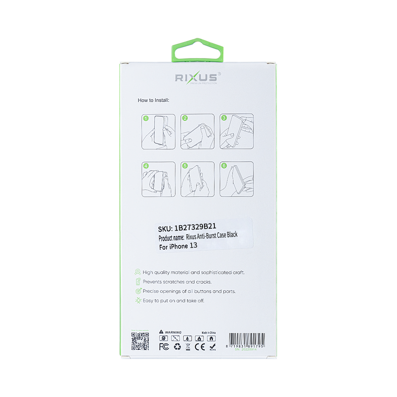 Rixus Para Funda Antirotura iPhone 13 Negra