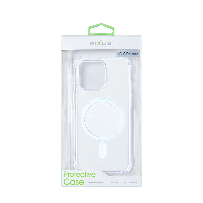 Rixus For iPhone 12 Pro Max Anti-Burst Case With Magsafe Transparent