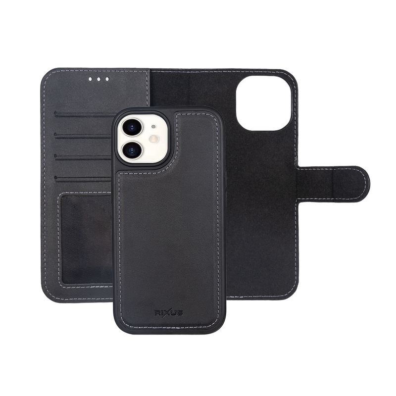 Rixus Para Billetera Magnética Desmontable iPhone 11 Duo Negro