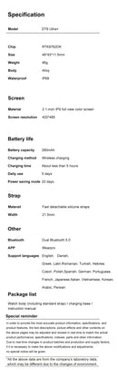 DTNO 1 DT8 Ultra Plus Smart Watch With Orange Strap Silver