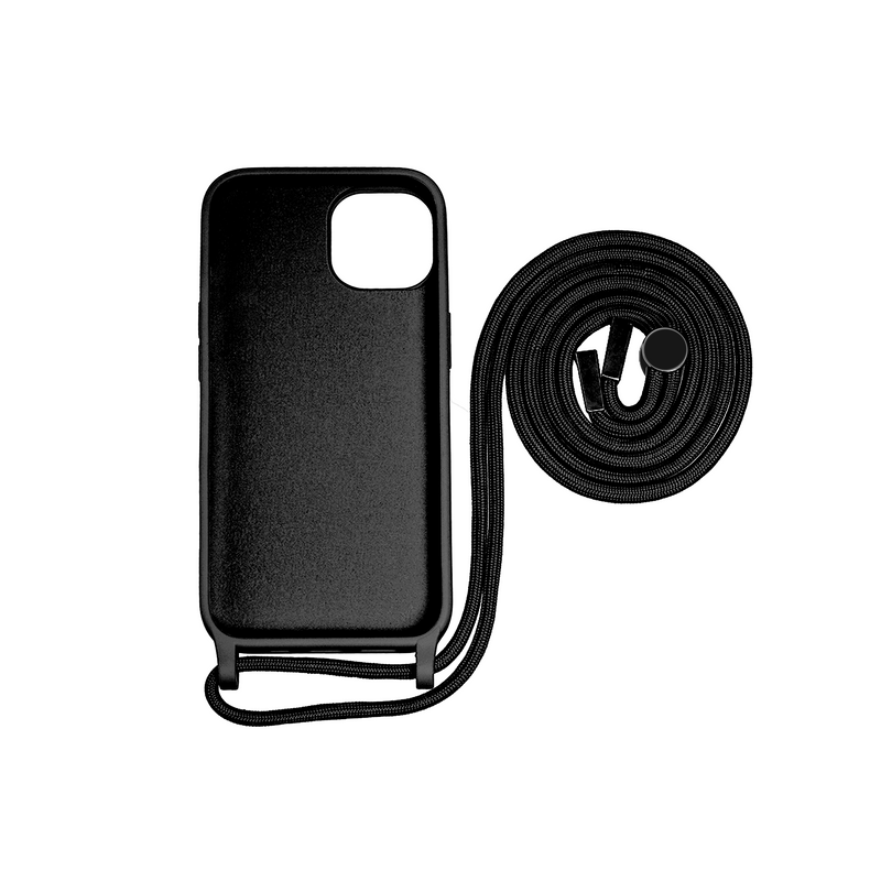 Rixus Pour iPhone 11 TPU Necklace Cord Cover Noir