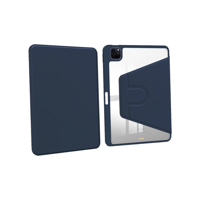 Para Funda protectora de cuero PU para iPad de 10,2", 10,5" azul oscuro