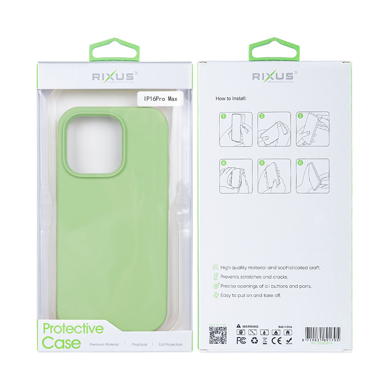 Rixus For iPhone 16 Pro Max Soft TPU Phone Case Matcha