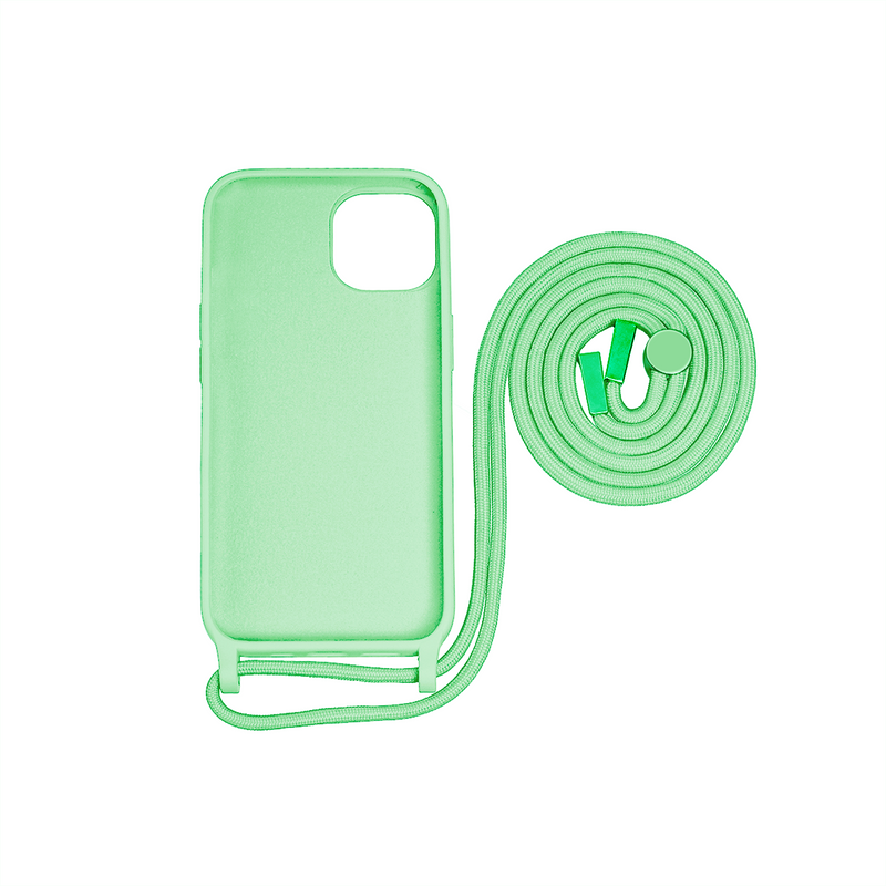 Rixus Para iPhone 12 TPU Collar Cordón Funda Matcha