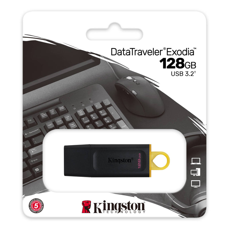 Kingston 128GB DataTraveler Exodia Black + Yellow USB3.2 Gen 1 Flash Drive