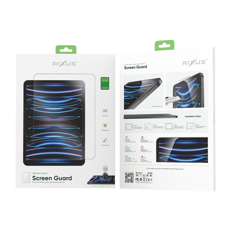 Rixus Screen Guard Para iPad Pro 12.9" (2022,2021,2020,2018) Transparente