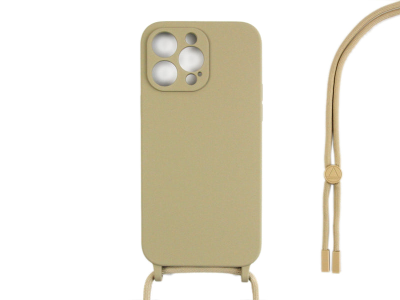 Rixus Para iPhone 14 Pro TPU Collar Funda Cordón Oro