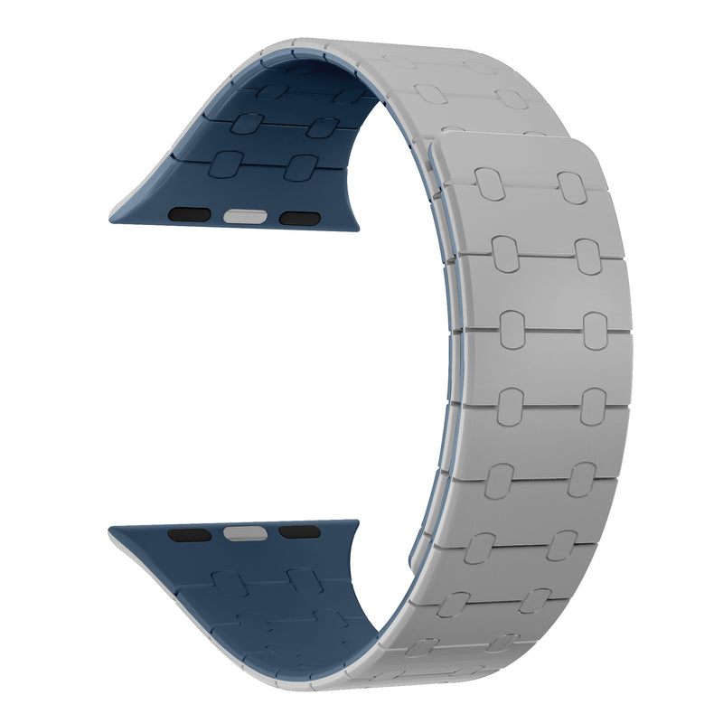 Rixus Para Apple Reloj Correa de silicona de 38 mm, 40 mm y 41 mm con nube magnética gris + azul
