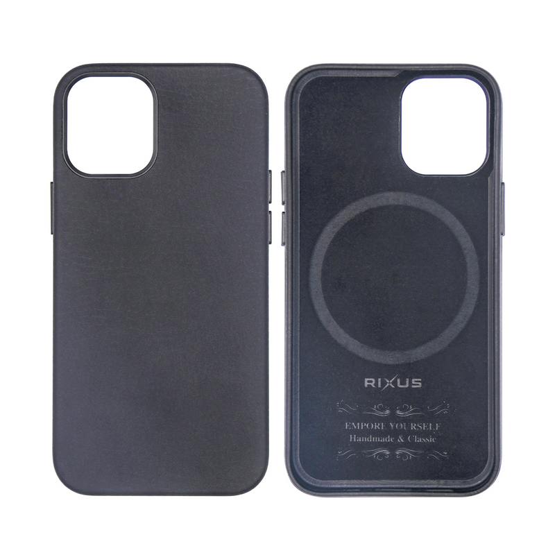 Rixus Para Funda para iPhone 15 Plus Classic 02 con MagSafe Negro