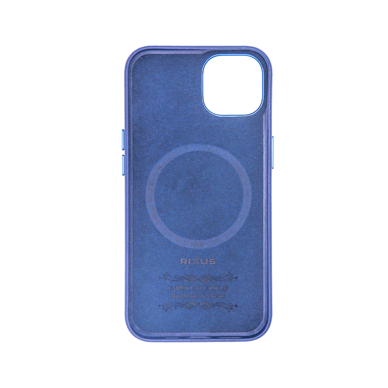 Rixus Para Funda para iPhone 15 Plus Classic 02 con MagSafe azul