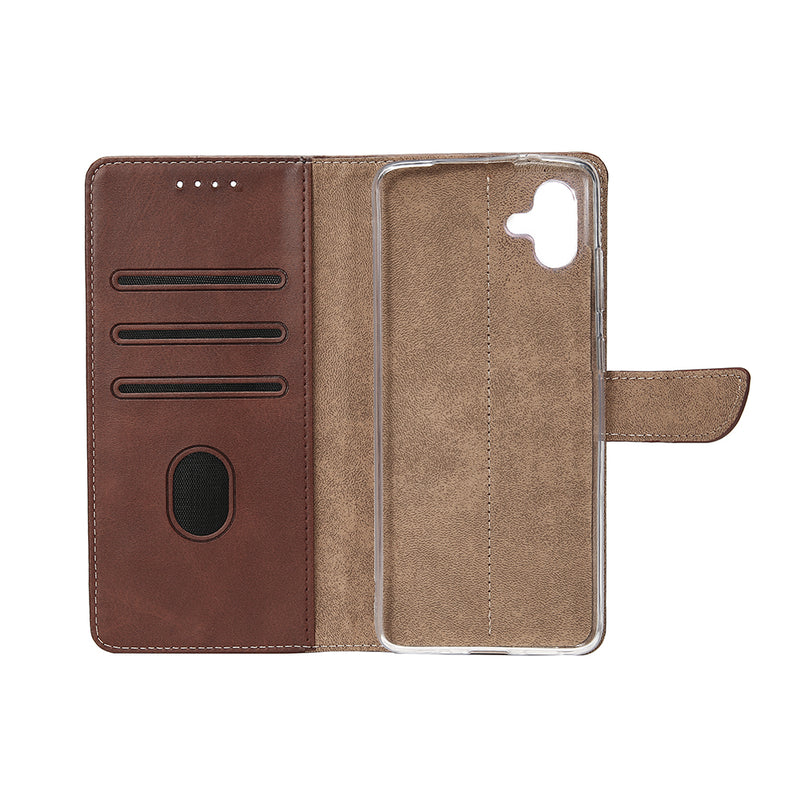 Rixus Bookcase For Samsung Galaxy A06 A065F Brown