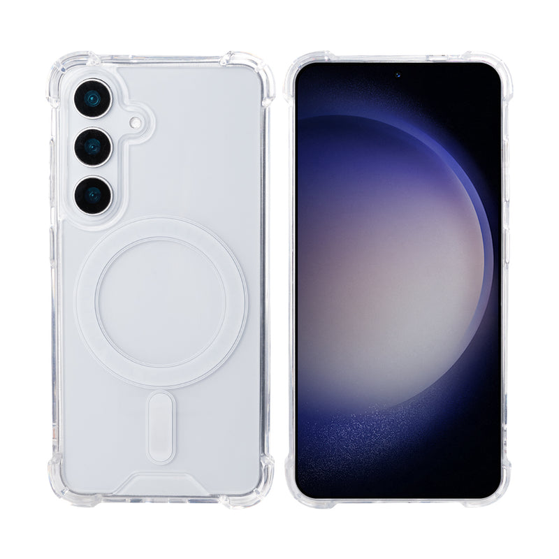 Rixus Anti-Burst Case With MagSafe For Samsung Galaxy S25 S931B Transparent