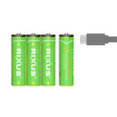 Rixus RXAA05 Rechargeable AA Battery 3000mWh With USB-C Cable 4-Pack