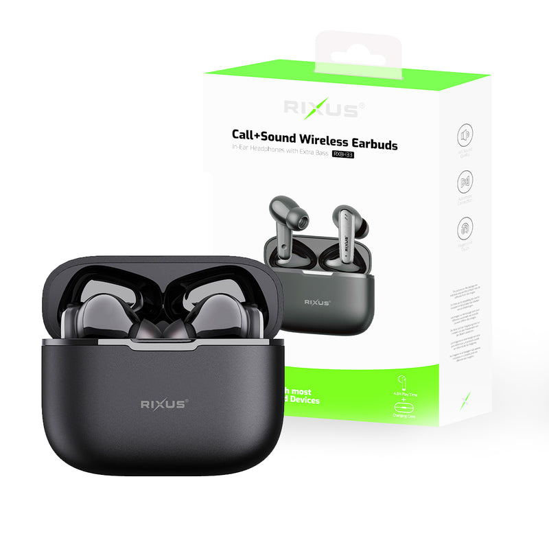 Rixus RXBH33 Auriculares inalámbricos con sonido HIFI Negro