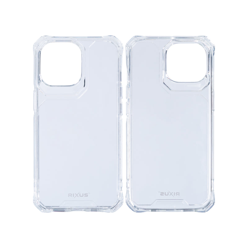 Rixus For iPhone 15 Pro Armor-X Anti Shock Case Transparent