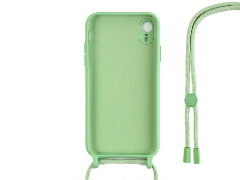 Rixus Pour iPhone XR TPU Necklace Cord Cover Matcha