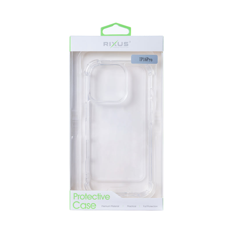 Rixus For iPhone 16 Pro Anti-Burst Case Transparent