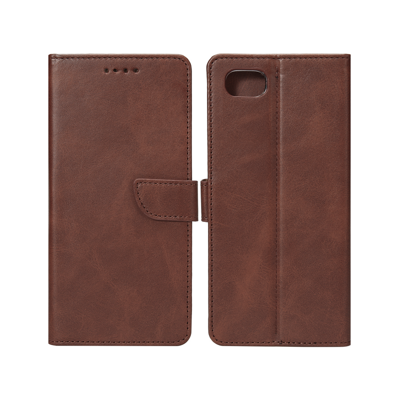 Rixus Bookcase For iPhone 7 Plus, 8 Plus Brown